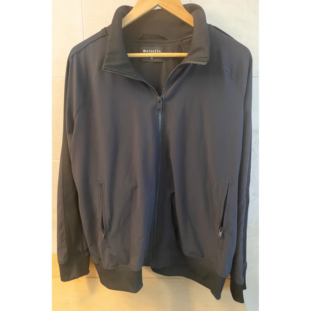 Athleta‎ Full Zip Performance Mesh Lined Women's 1X Black Track Jacket
